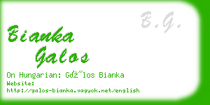 bianka galos business card